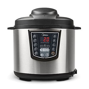 Midea Panela de Pressão Elétrica 6L Digital, Inox/Preto, 110v,